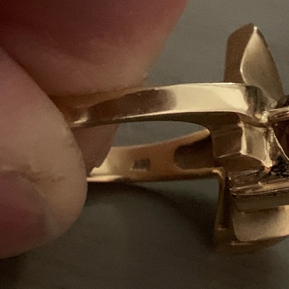 Genuine raspberry Rodalite Garnet 14 k gold band - Picture 6 of 9